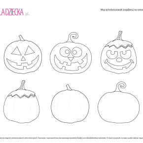 Kolorowanki na Halloween - dyniowe miny Kolorowanki na Halloween - dyniowe miny