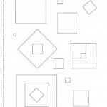 Kolorowanka figury geometryczne – kwadraty
